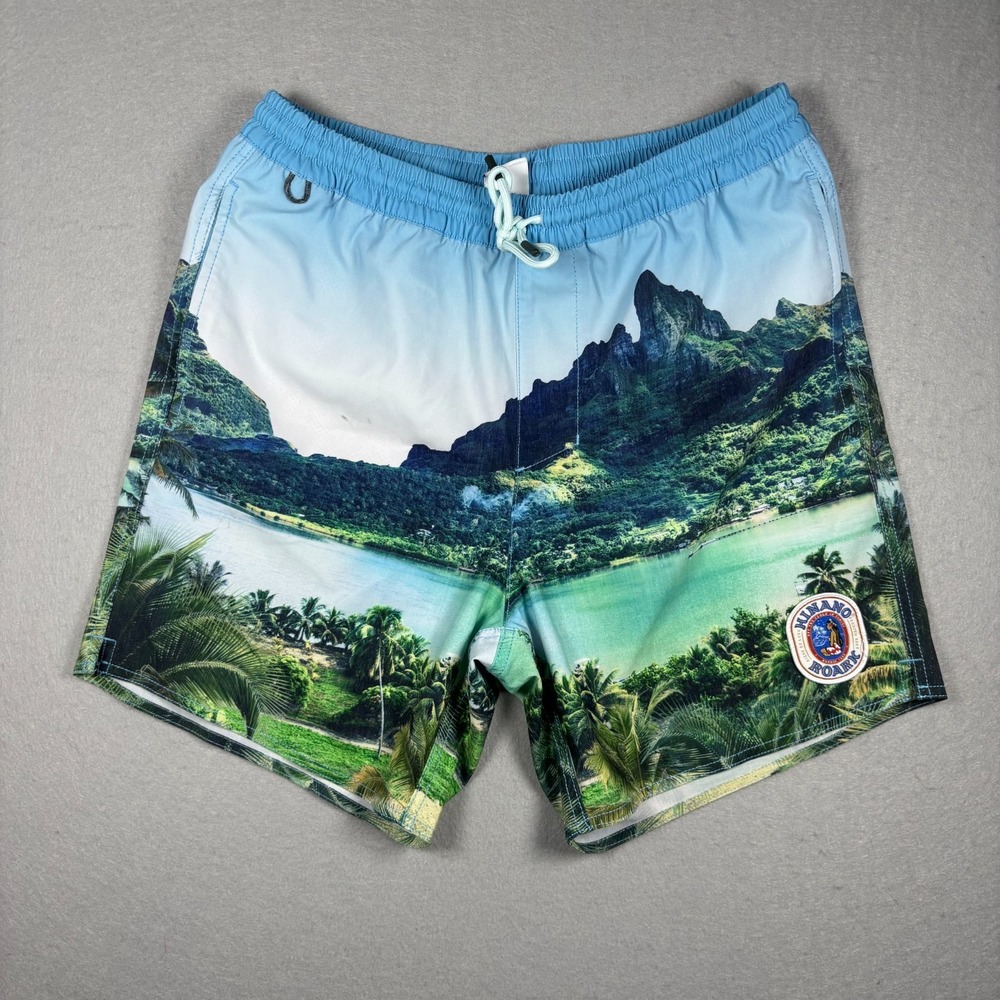 Roark x Hinano Tahiti Shorey Sun God Swim Trunks Mens Size S Small Boardshorts